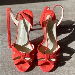 Christian Louboutin suede orange sandals